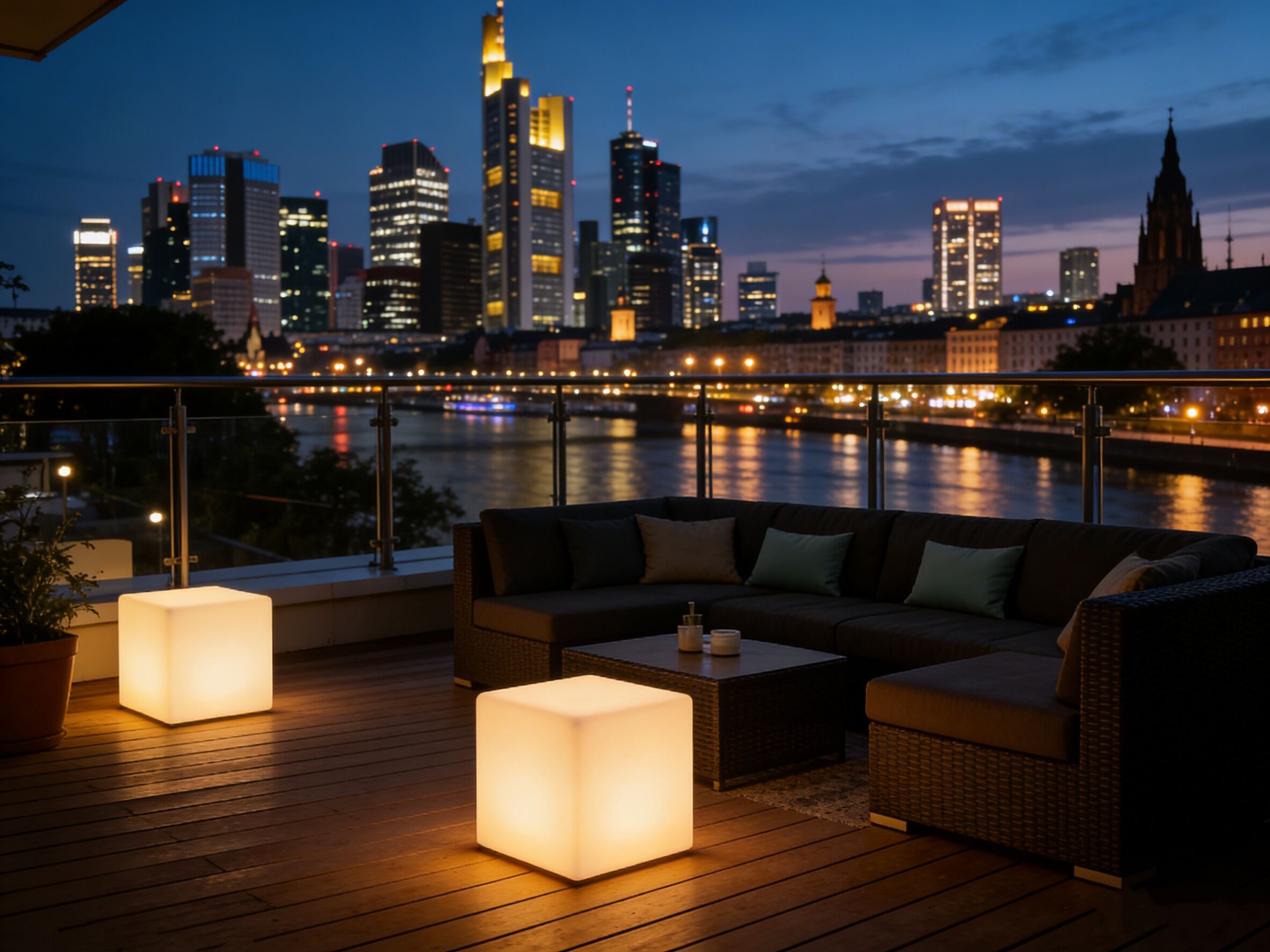 Intelligent Waterproof IP65 Light up Colorful 35cm Chair Remote Control Plastic LED Cube With Battery