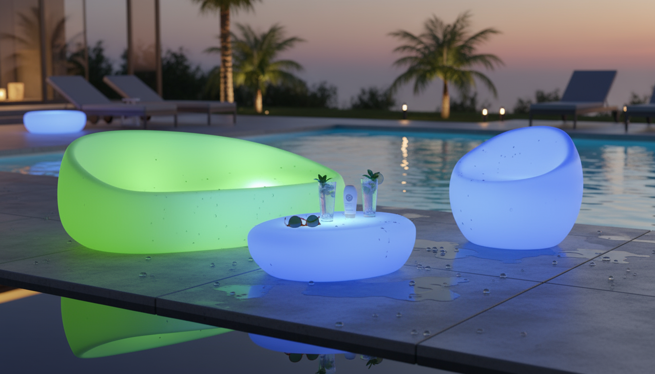 Come utilizzare i mobili LED per rinnovare la zona piscina di un hotel