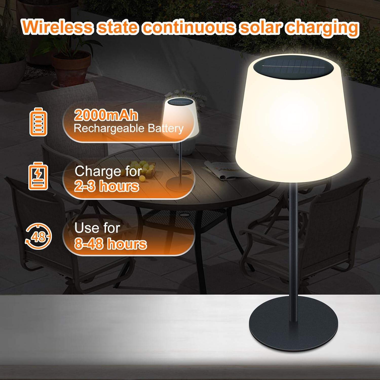 Outdoor waterproof adjustable height solar table lamp factory