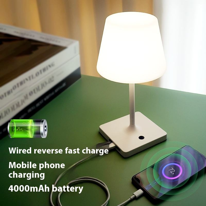 Rechargeable touch dual-color stepless dimming desk lamp details