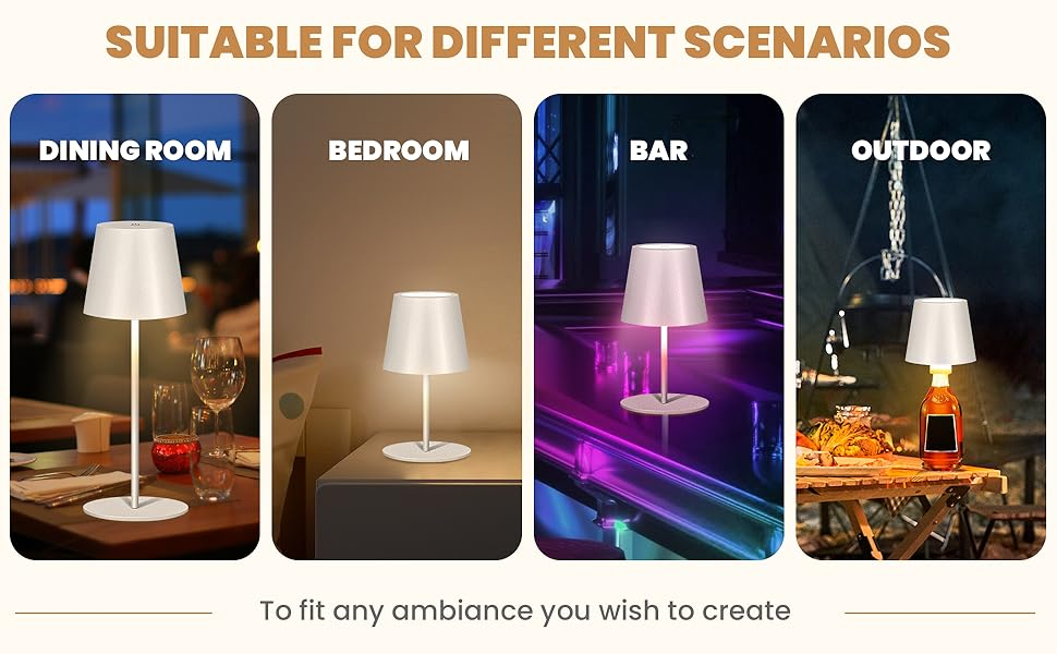 Cordless RGB Bottle  Table Lamp 3 Level Dimming 3 Level Dimming factory