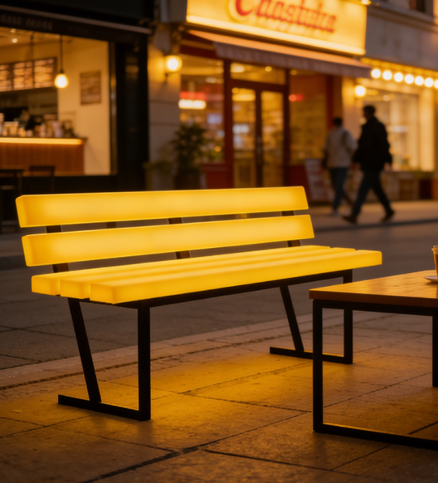  Color-Changing LED Bench with Backrest 