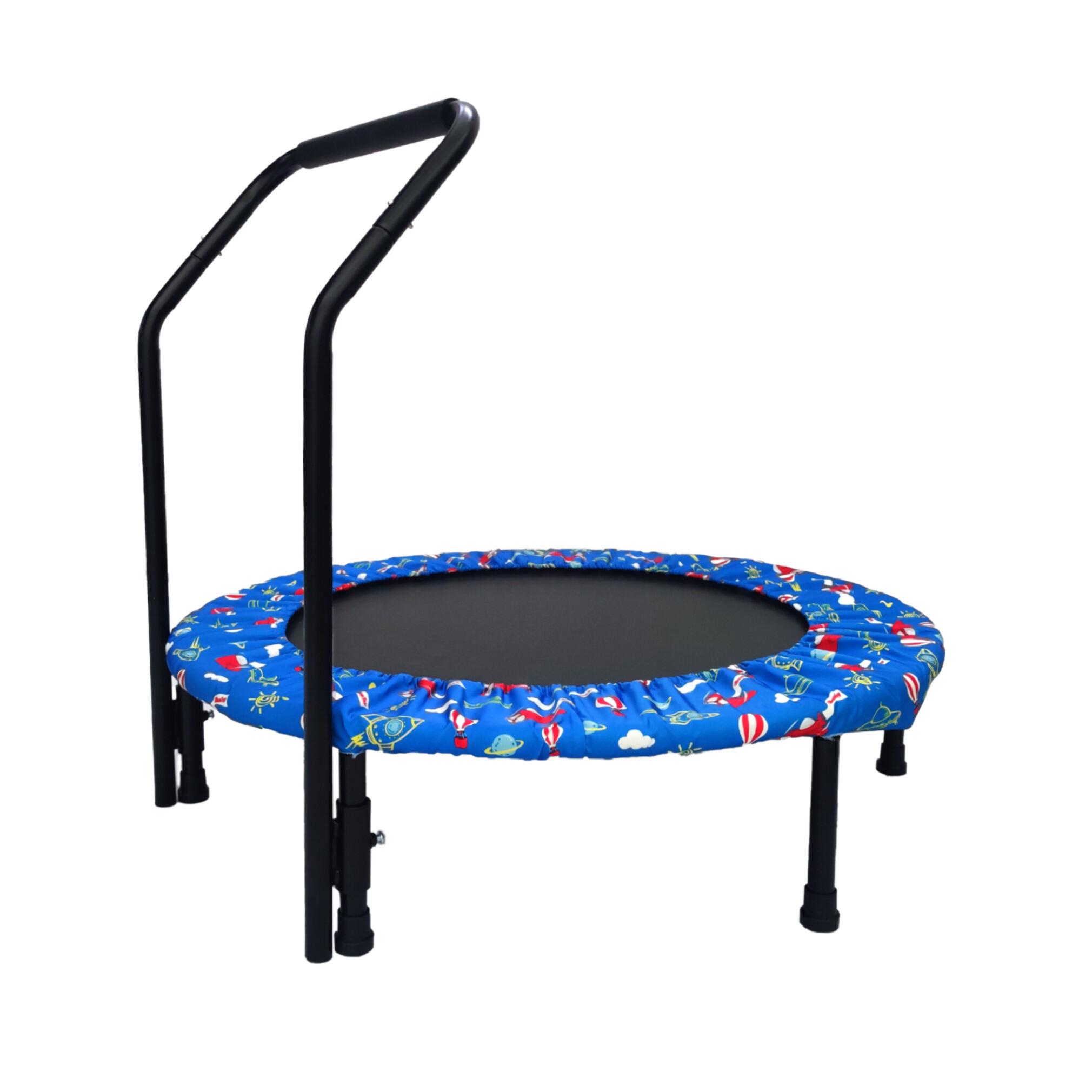 Kids trampoline with handle bar