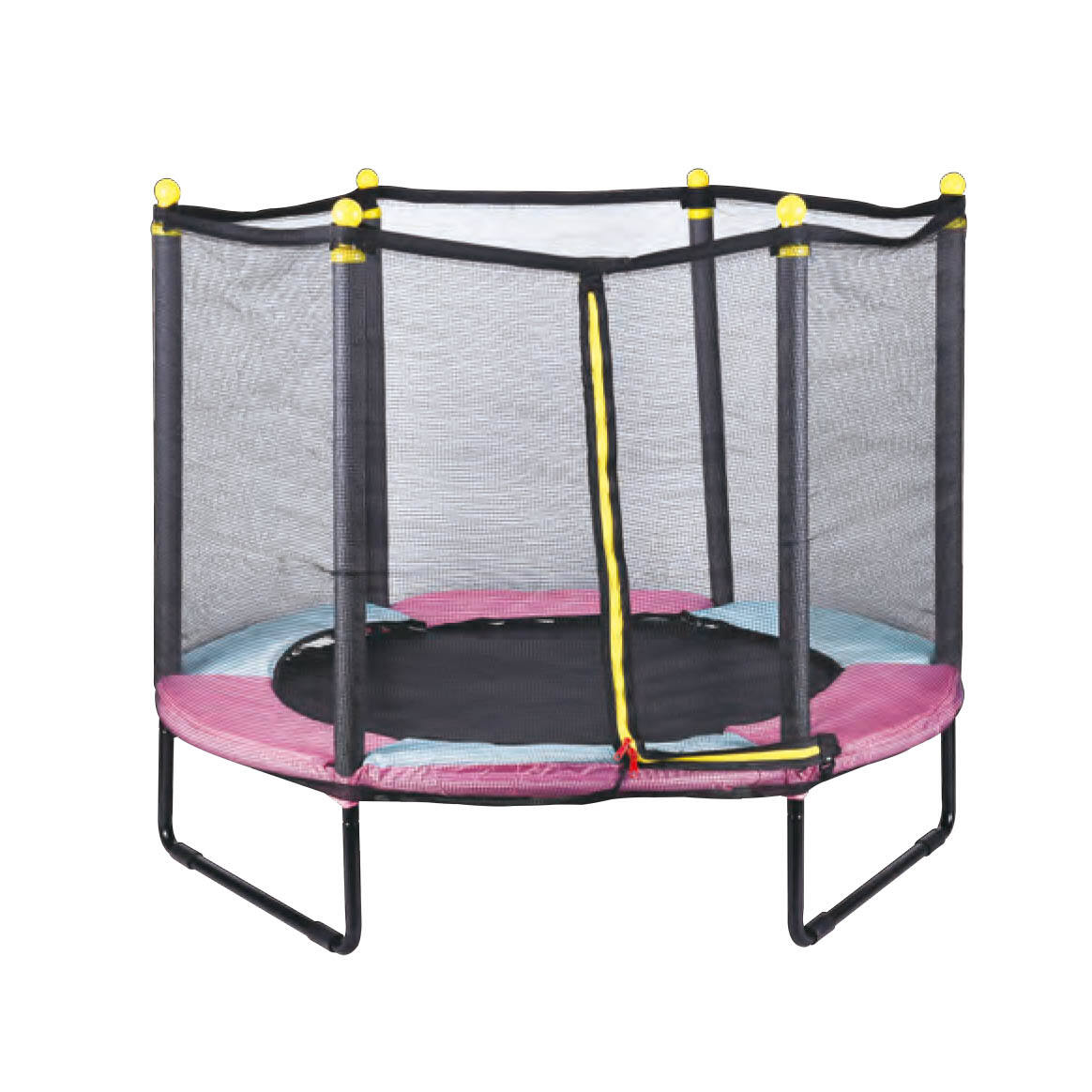 Kids trampoline with safety net