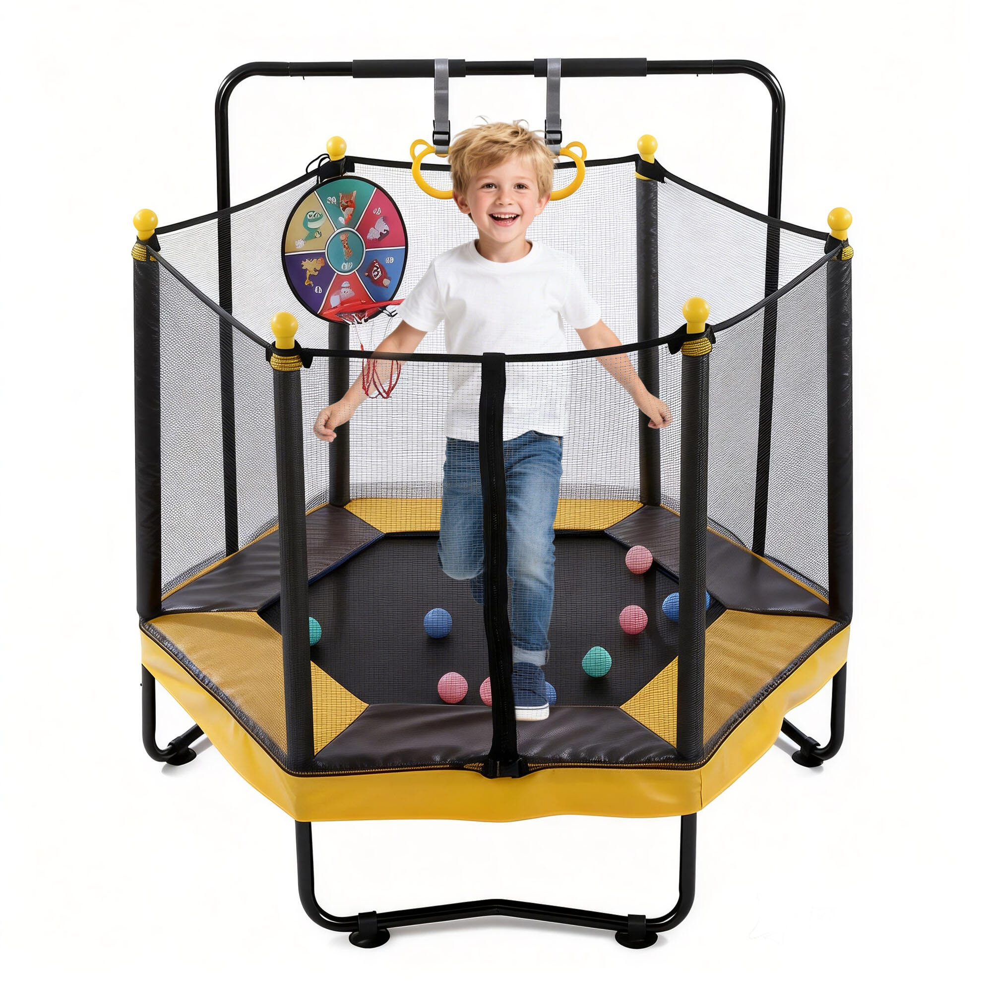 kids trampoline with net (MT014 orange)