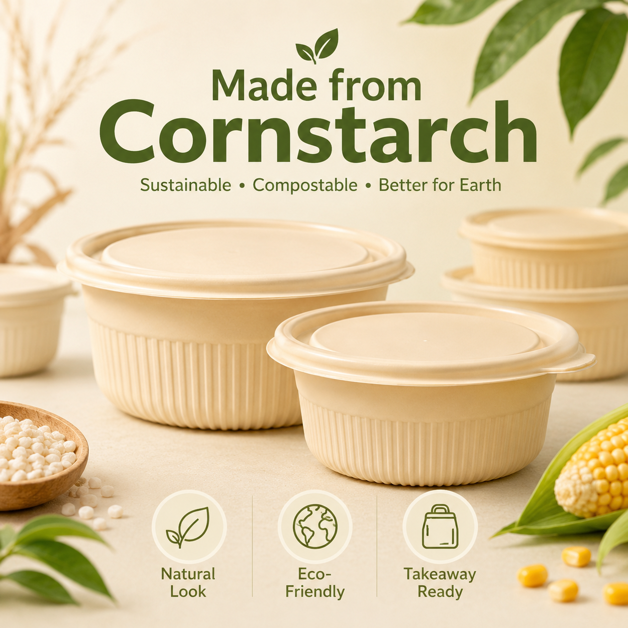 Disposable Lunch Box Eco Friendly Takeaway Food Container
