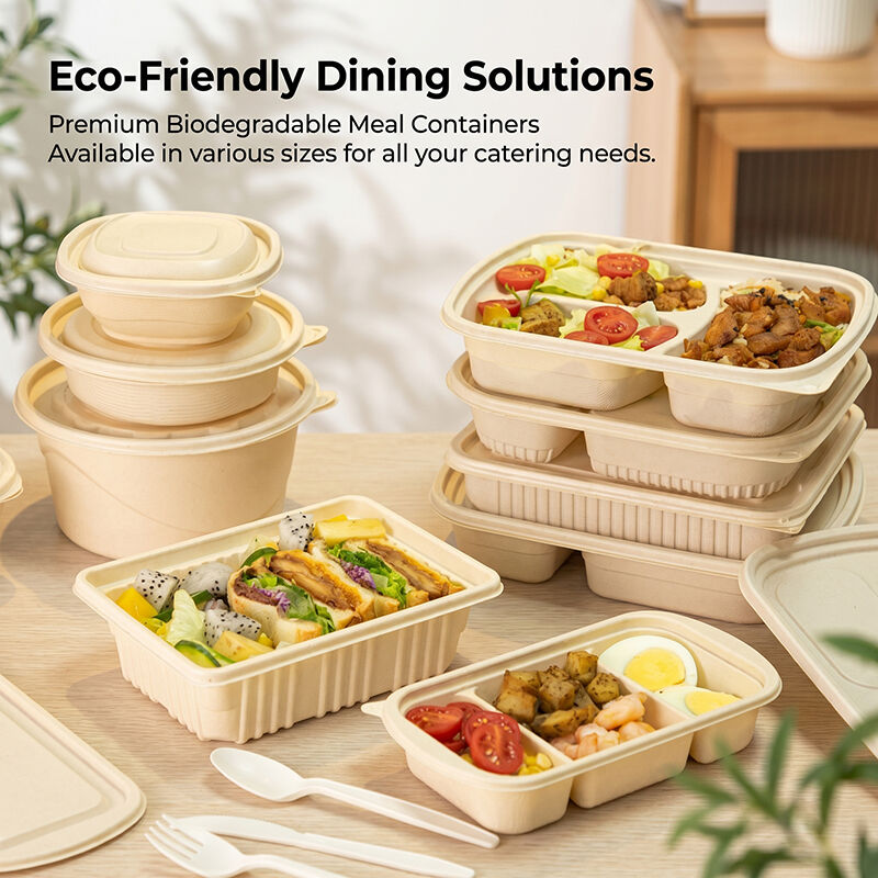 Eco-Friendly Multi-Compartment Cornstarch Disposable Food Container ...