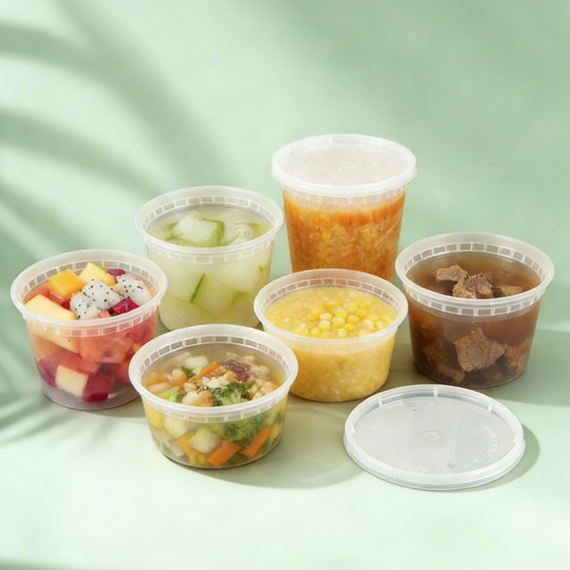 Versatile FDA-Compliant Plastic Takeaway Containers - Transparent Leakproof Microwave-Safe Food Bowls