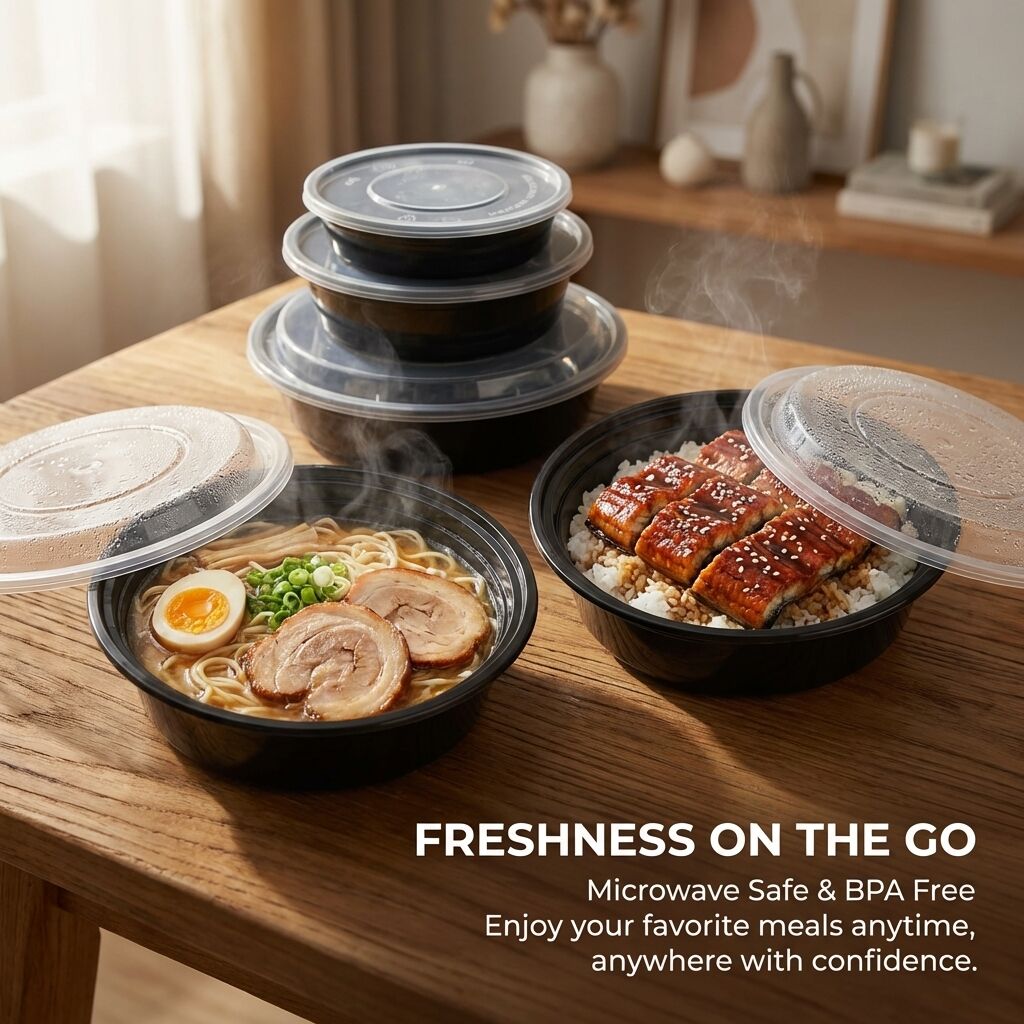 Commercial Grade Black Plastic Food Containers Bulk Pack, China ...