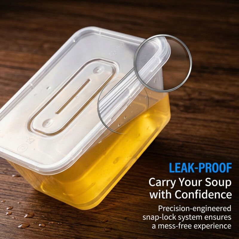 Disposable PP Lunch Box 500ml-1000ml Rectangular Food Grade Plastic Container Meal Prep Food Storage Packaging Box