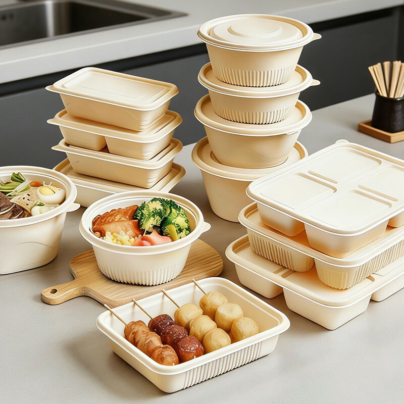 Disposable Degradable Corn Starch Lunch Box | Food Grade Eco-Friendly Takeaway Containers with Printable Lids