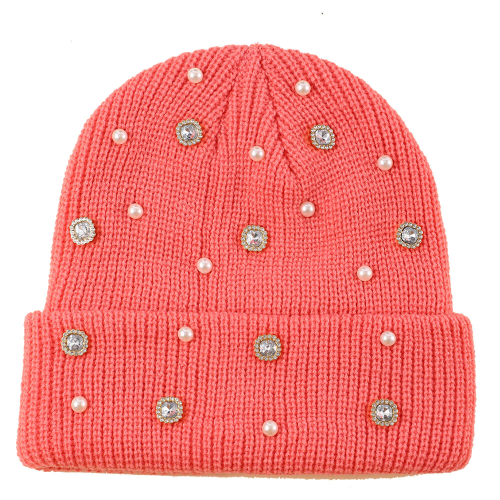 Rhinestone Beanie Hat With Factory