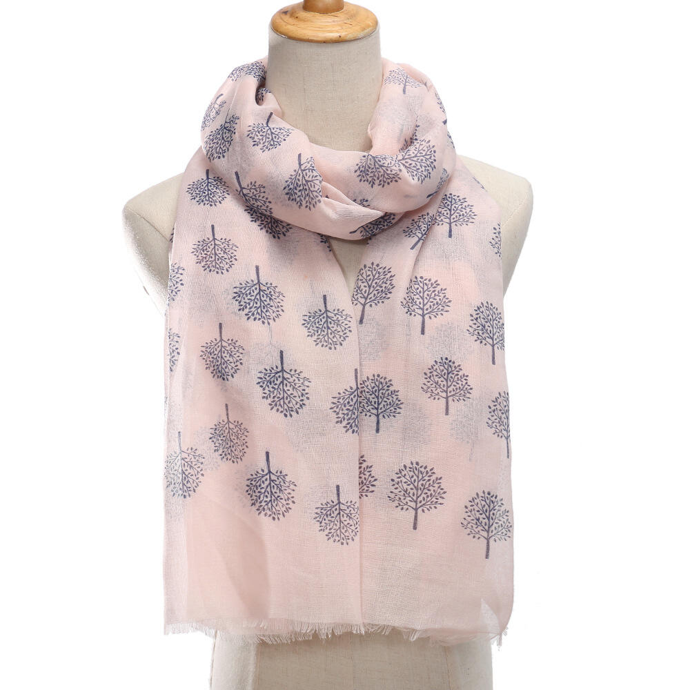Custom Printing Trees Polyester Shawl With Factory