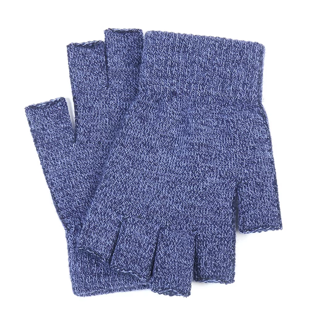 Knitted Acrylic AB Yarn Fingerless Gloves For Promotion