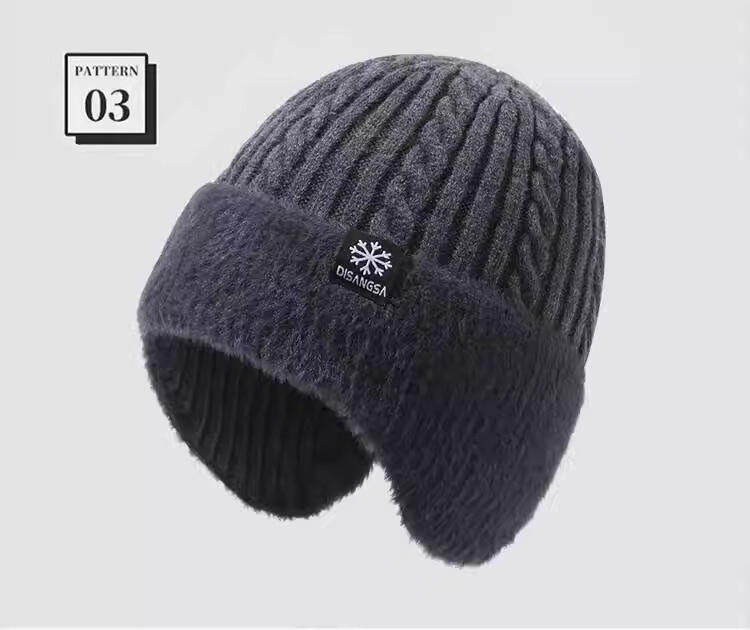 Grey Ear Protect Beanie Hat For Sale
