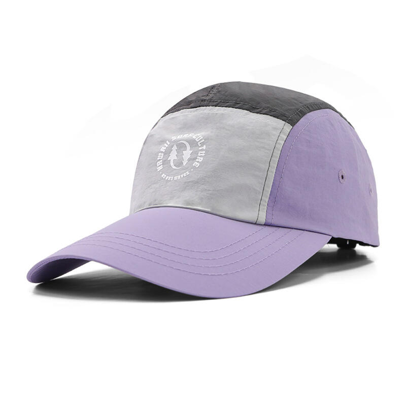 Cappellini da baseball colorati a 5 pannelli viola