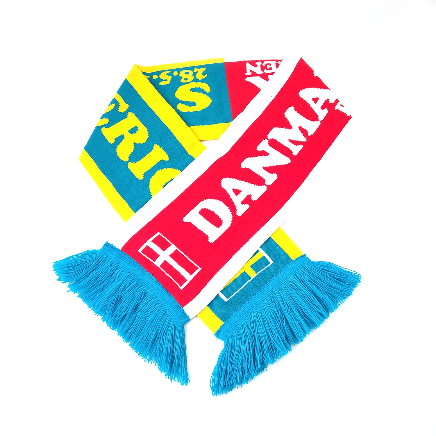 Acrylic Custom Logo Knitted Scarf For Winter