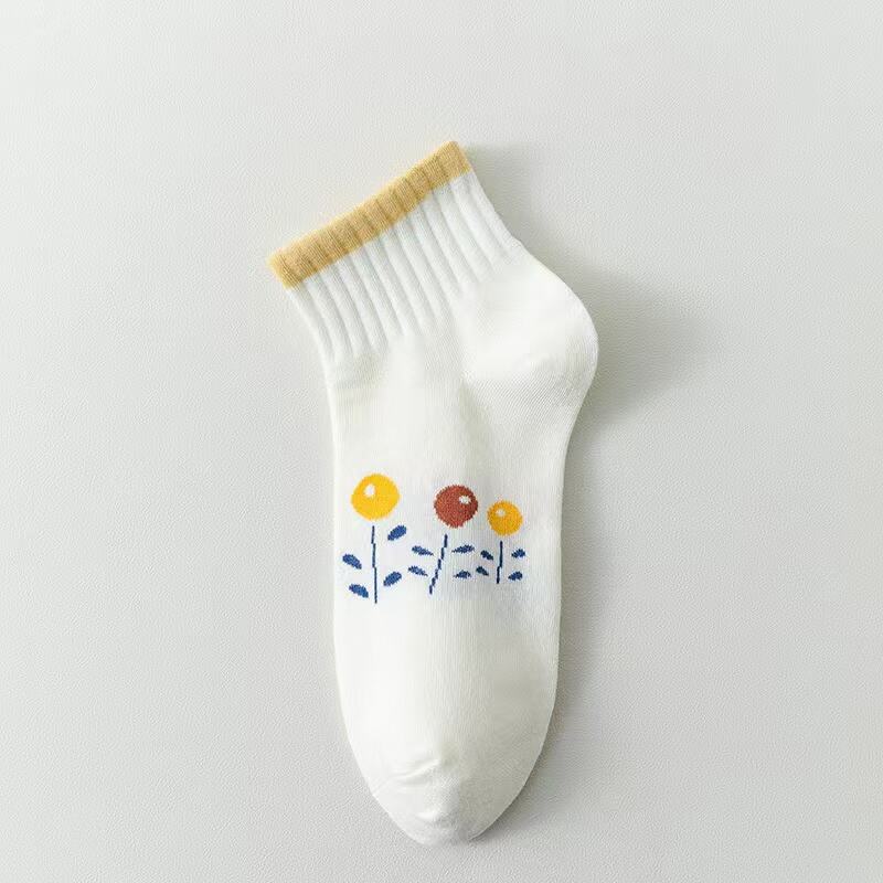 Cute Ankle High Cotton Sock with Custom Jacquard Logo