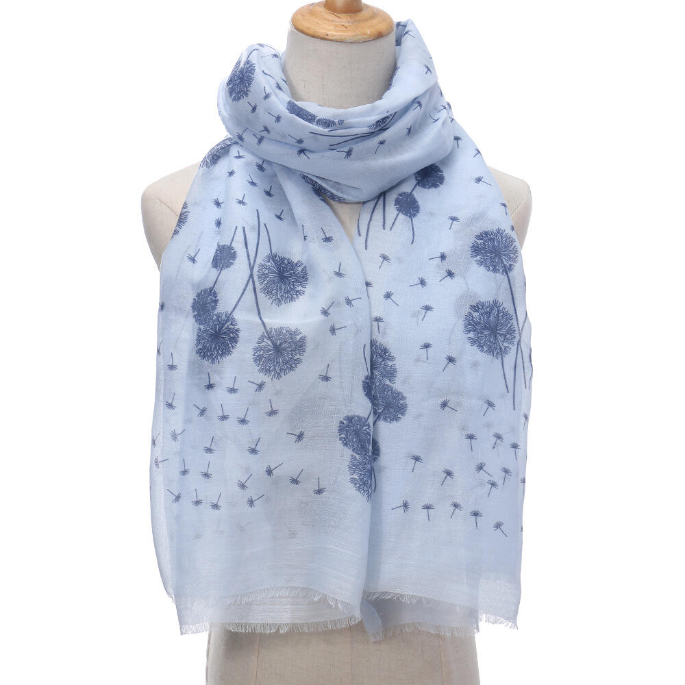 Printed Custom Dandelion Polyester Shawl With Factory