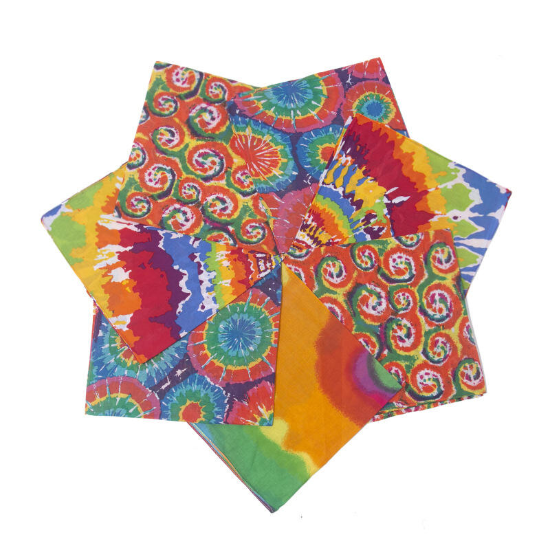 Printed Tie Dye Square Bandana For Wholesale