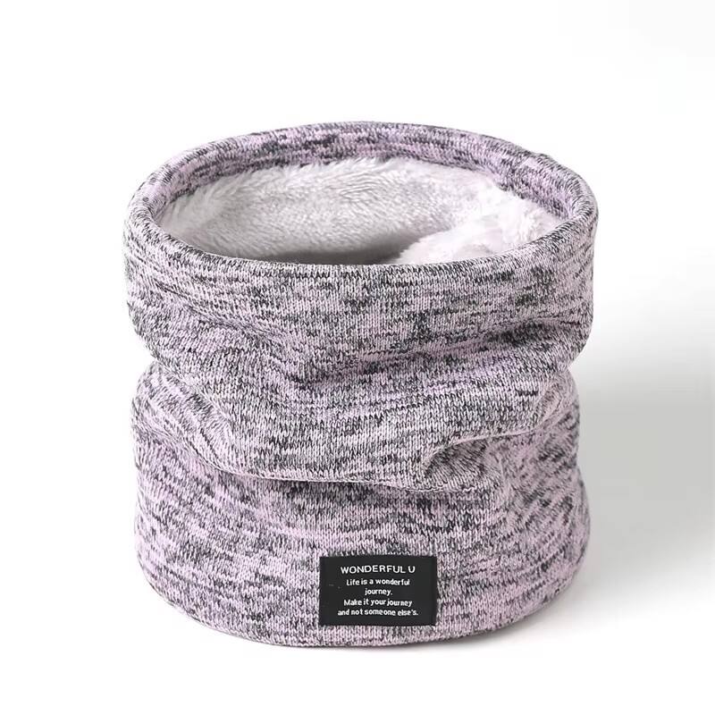 Sérsniðin akrylhalsvarmar úr heklu með vefið merki