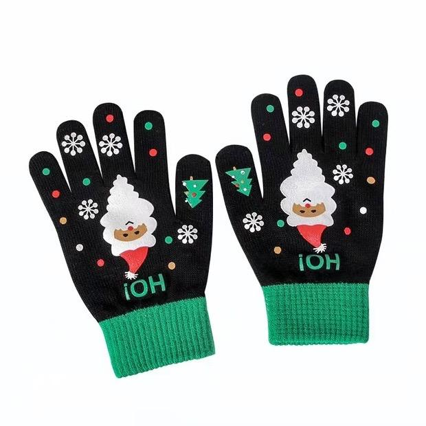 Printed Knitted Magic Gloves For Christmas
