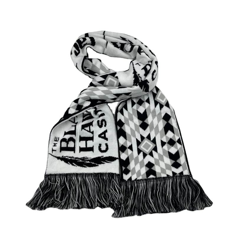 Winter Jacquard Custom Knitted Scarf With Factory