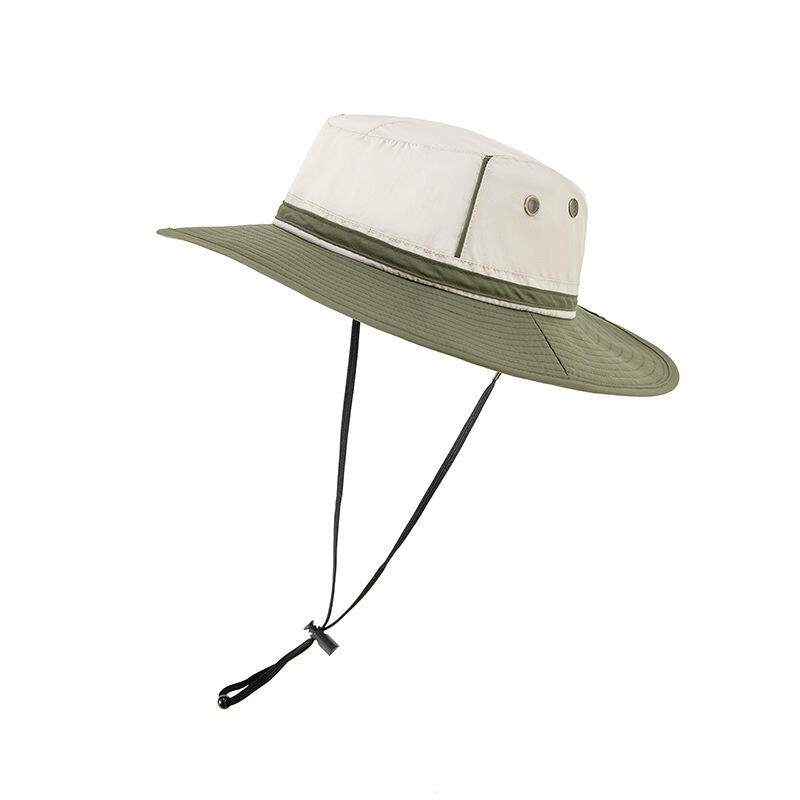 Color-blocked Bucket Hat with Windproof Rope