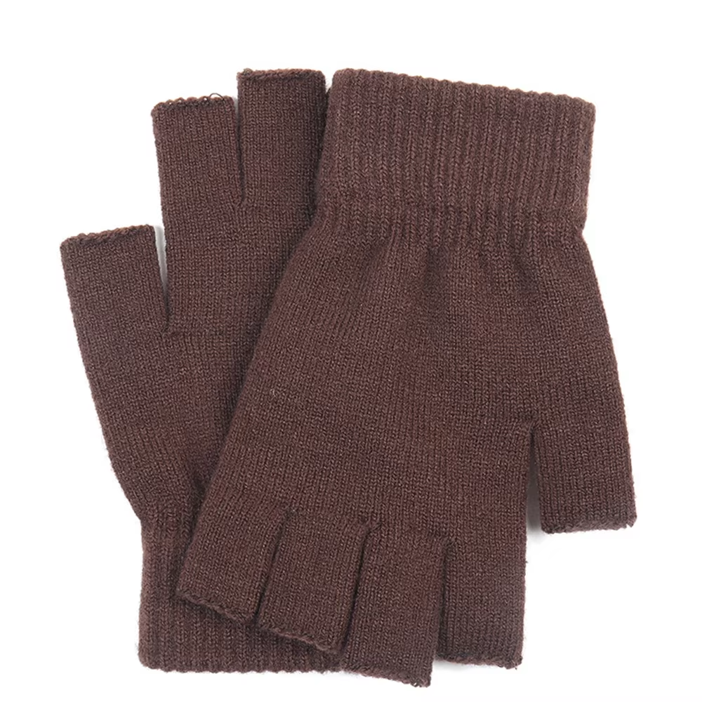 Plain Color Knitted Fingerless Gloves With Factory