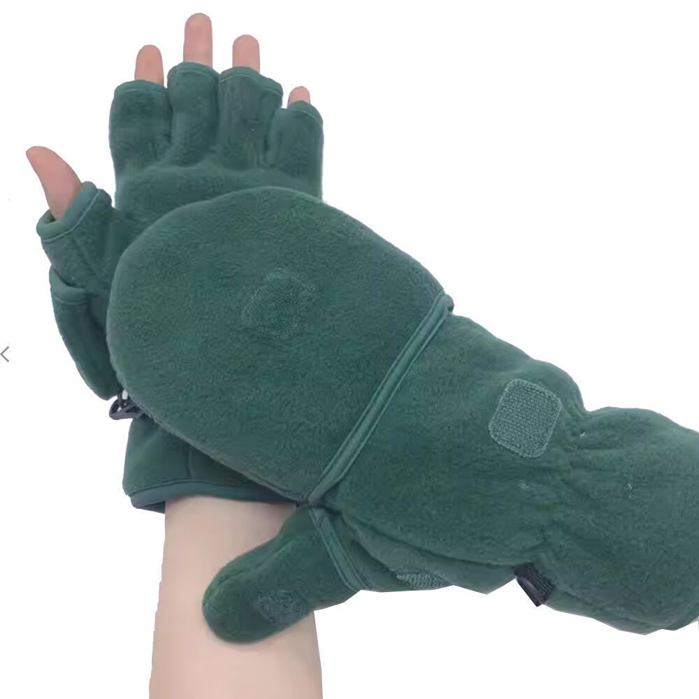 Non-slip Fleece Winter Fingerless Gloves For Outdoor