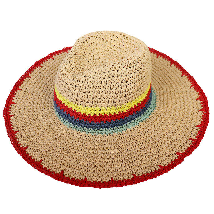 Wholesale Wide Brim Panama Summer Custom logo Straw Hats
