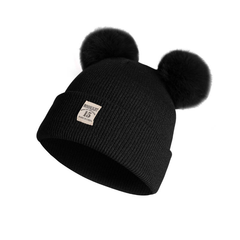 Two Pompom Beanie Hat Cap For Sale