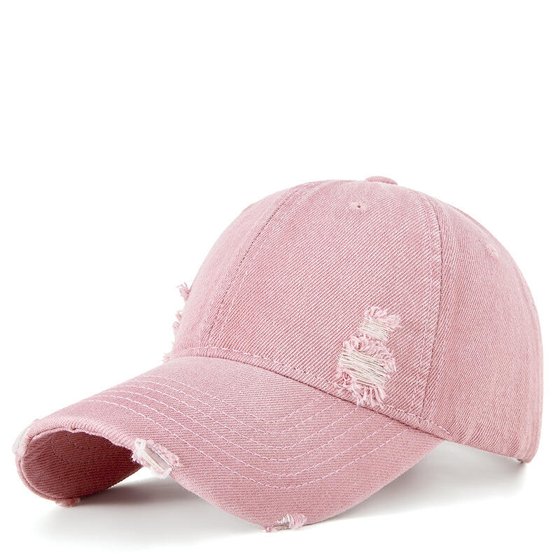 Custom Washed Distressed Baseball Cap with Holes