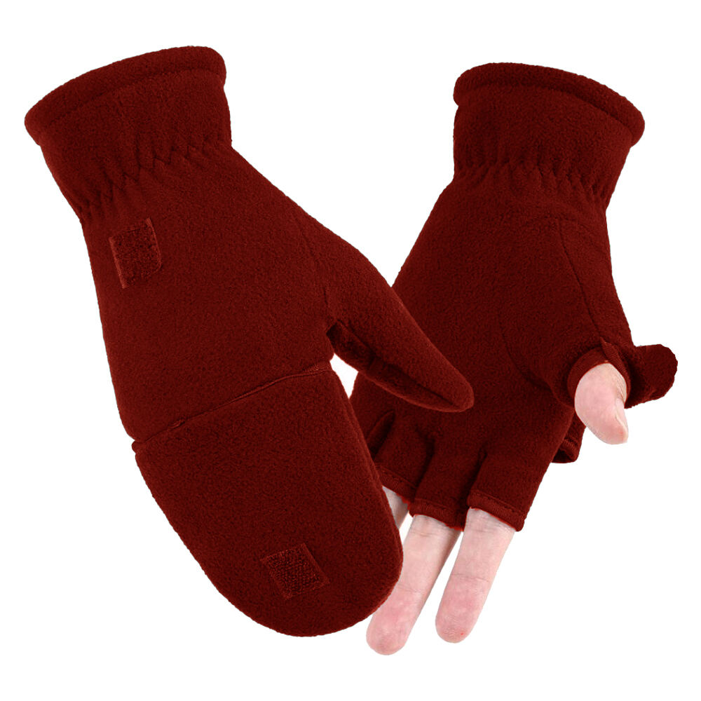 Embroidered Logo Fingerless Gloves For Outdoor