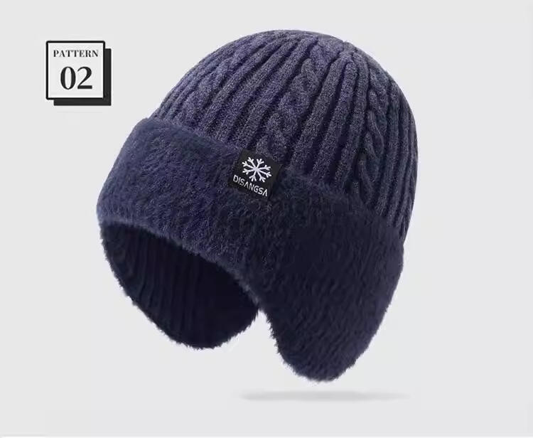 Navy Ear Protect Beanie Hat For Sale