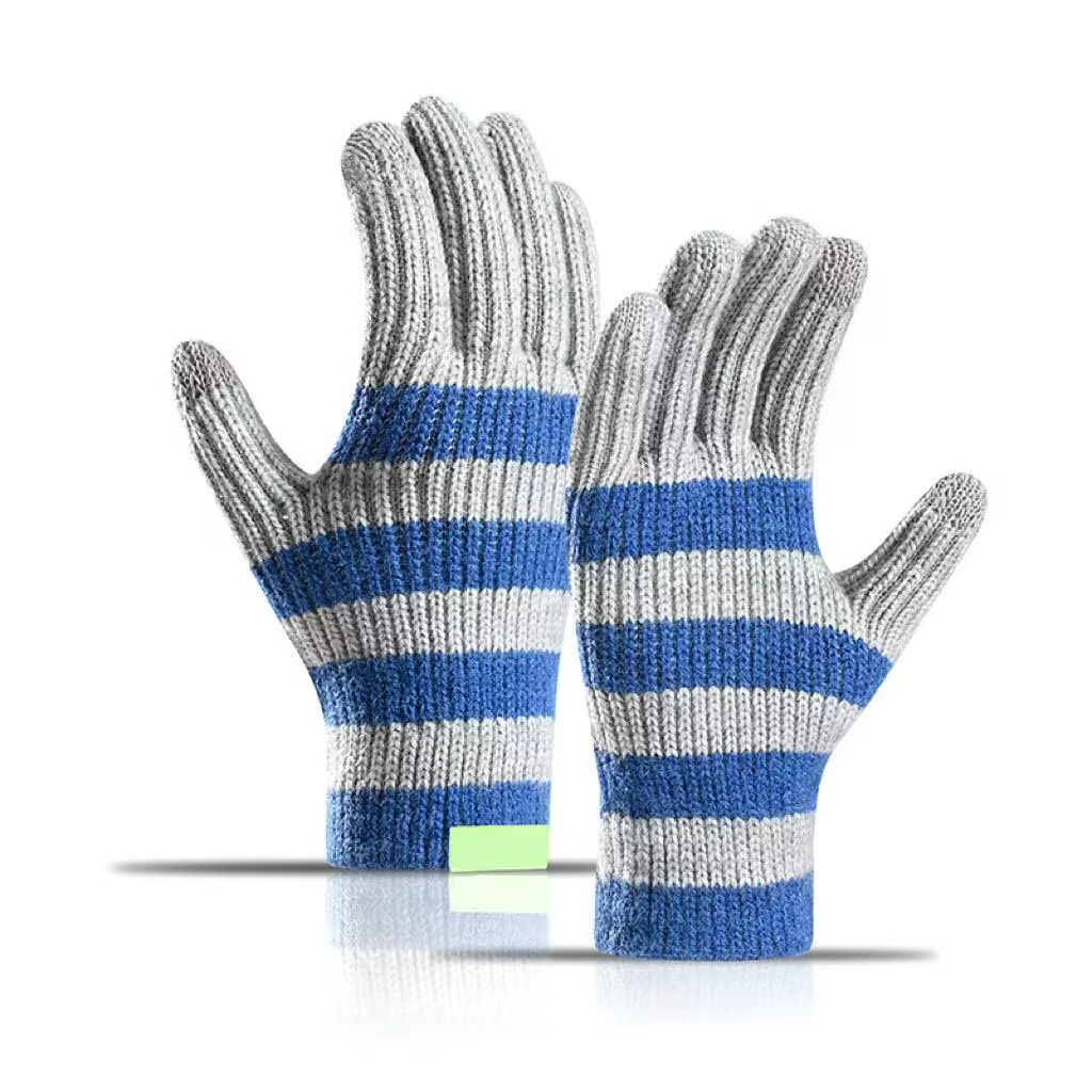 Acrylic Striped Knitted Magic Gloves For Sale