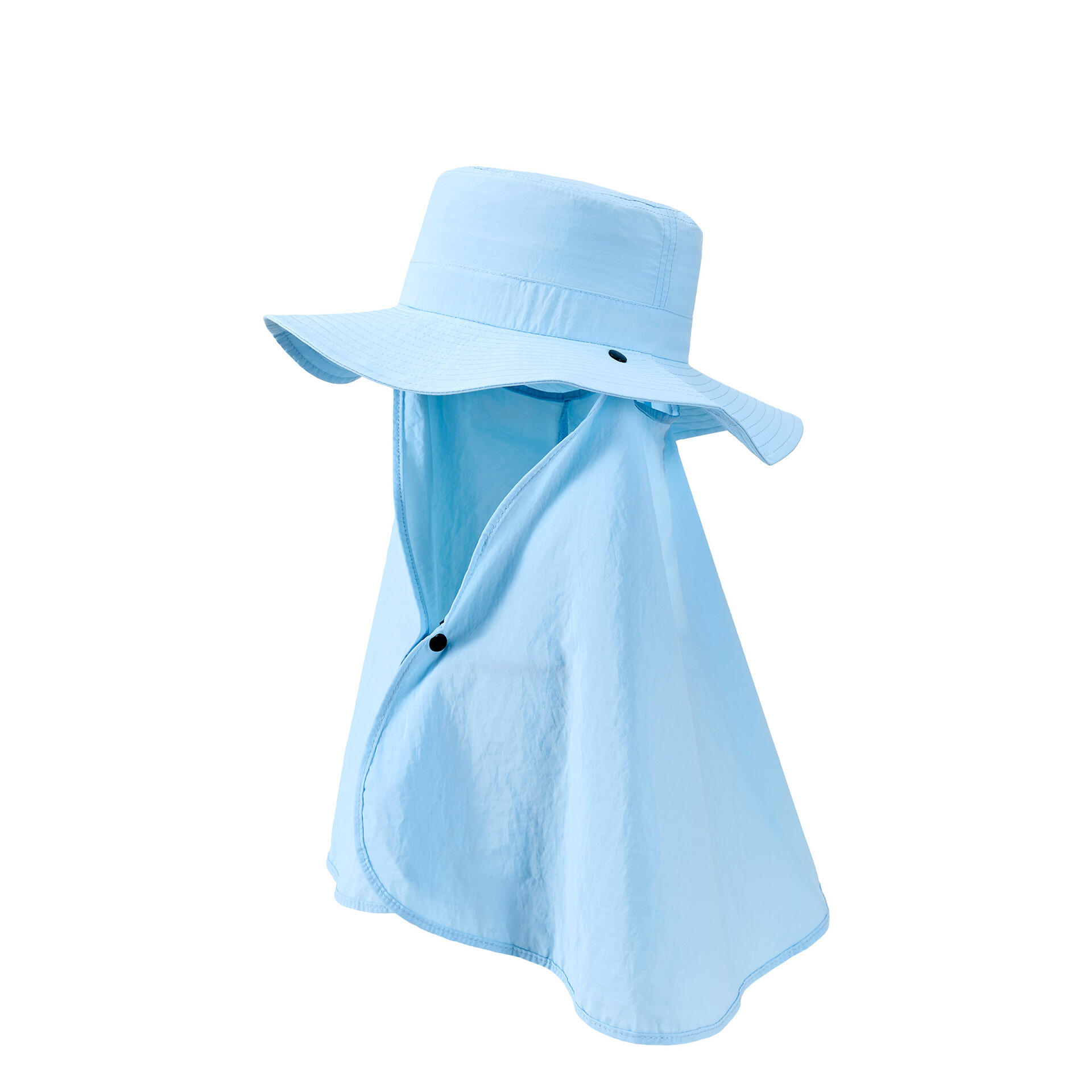 Blue Custom Fisherman Hat with Sunscreen shawl