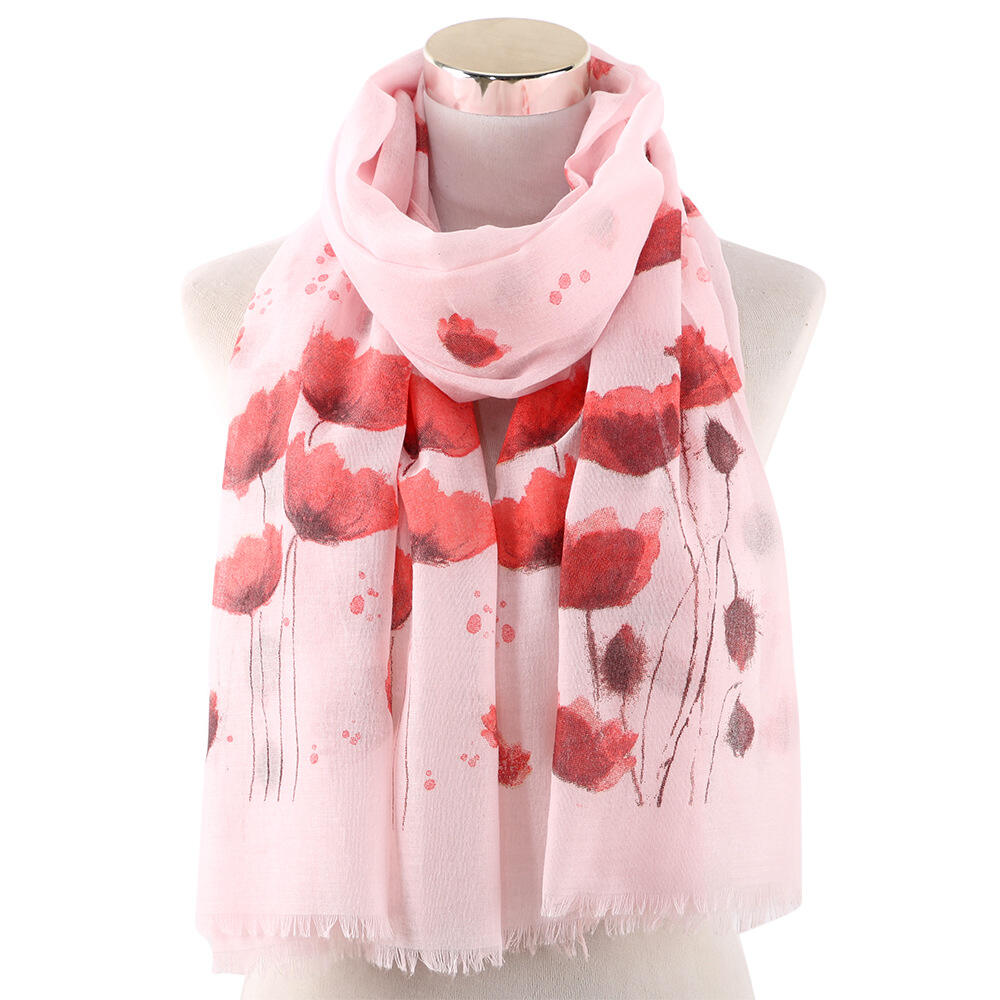 Printing Flowers Polyester Beach Scarf With Factory