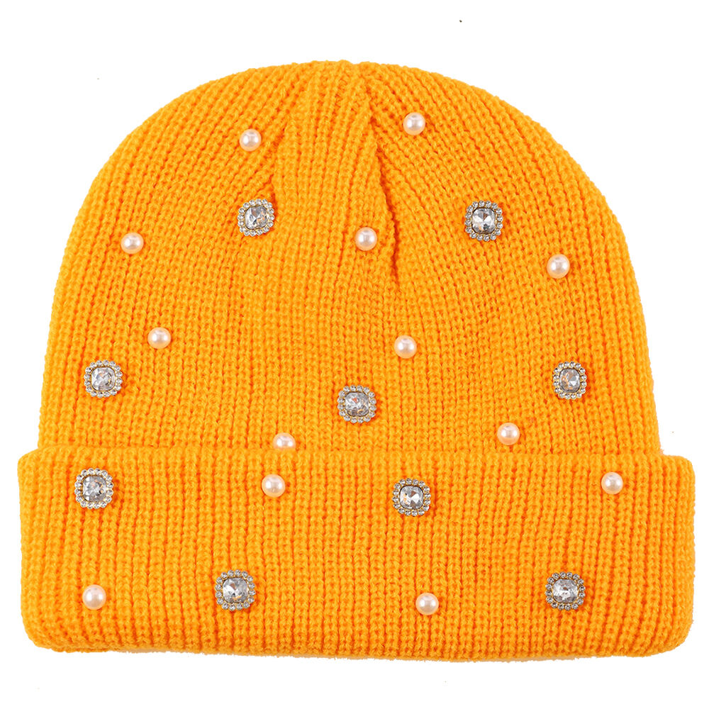 Cute Rhinestone Beanie Hat With Factory