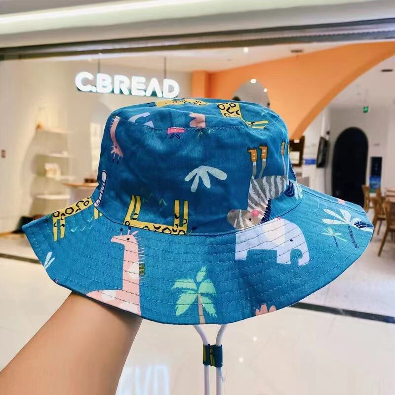 Dětské plátěné čepice typu bucket z bavlny pro venkovní použití