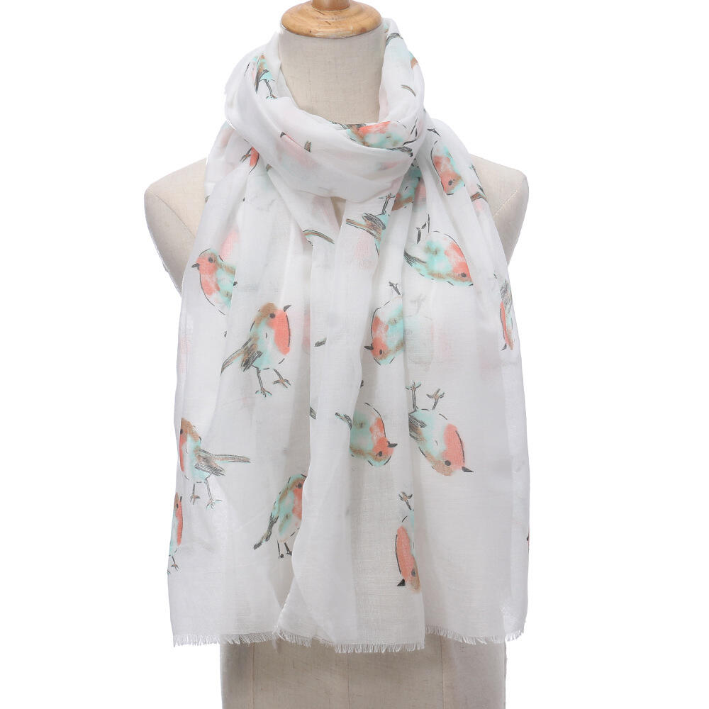 Polyester Printing Birds Shawl For Beach