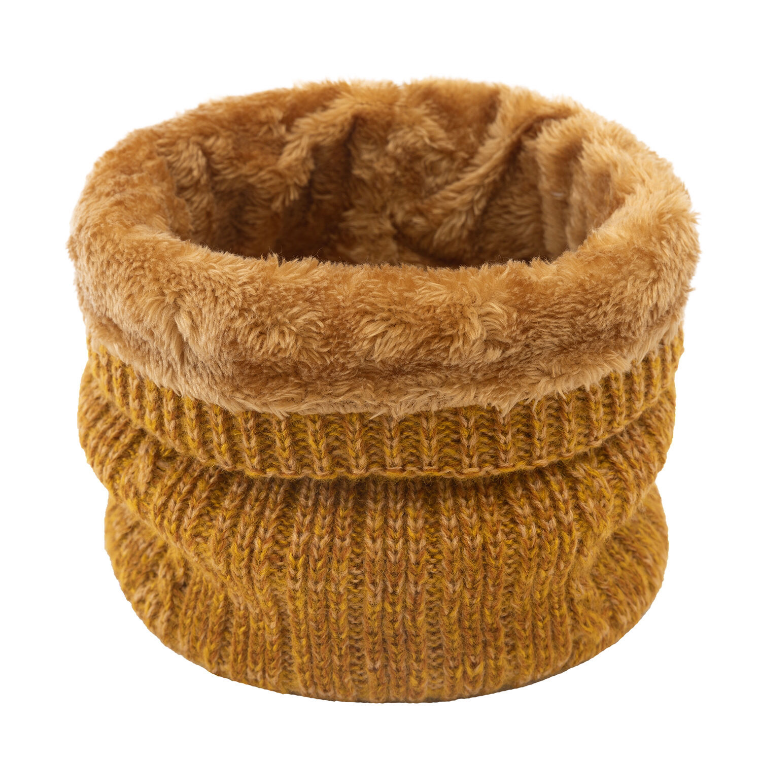 Winter Solid Color Knitted Neck Warmer With Fleece