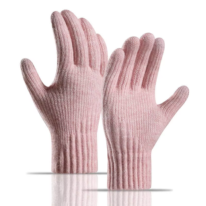 Solid Color Acrylic Knitted Magic Gloves With Factory