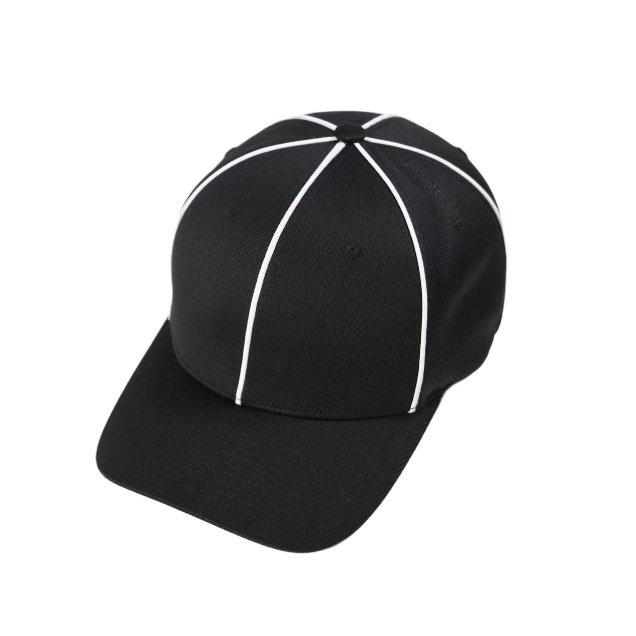 Fashion White and Black Polyester 6 Panle Fashion Baseball cap