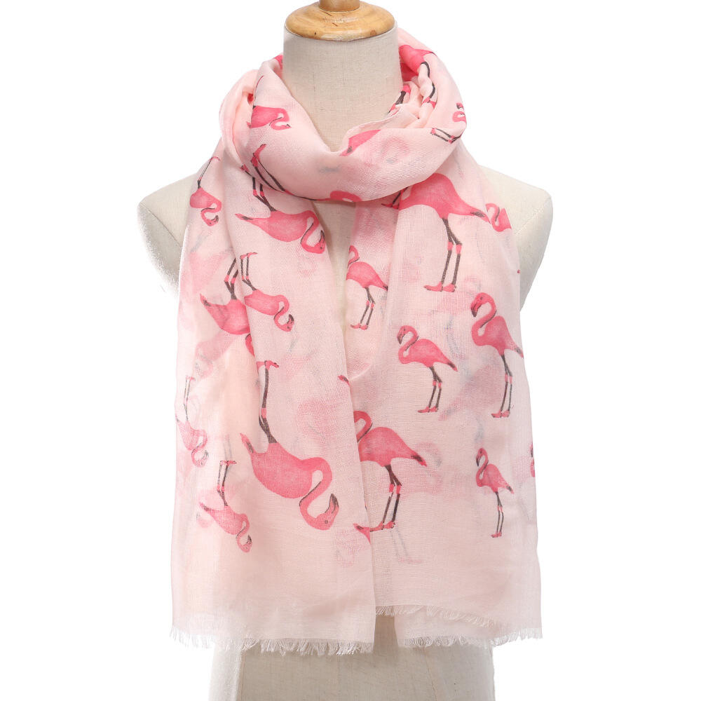 Custom Polyester Flamingo Beach Scarf For Outdoor
