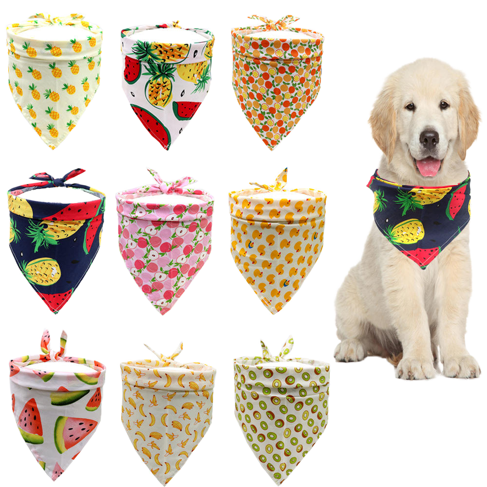 Printed Fruit Cotton Dog Bandana With Factory