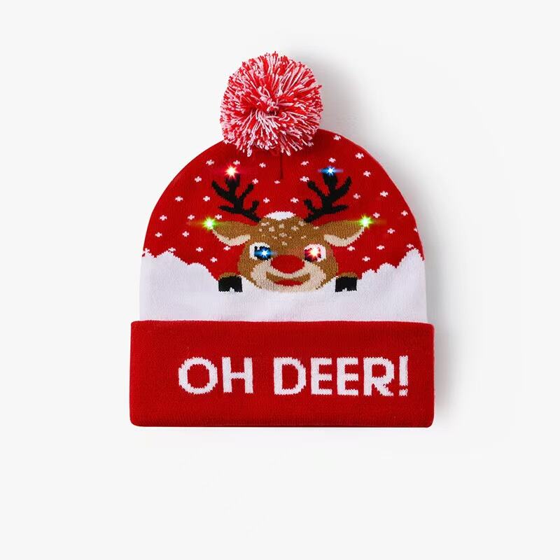 LED Knitted Acrylic Christmas Beanie for Normal Use