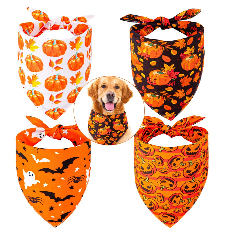 Custom Polyester Triangle Dog Bandana For Halloween
