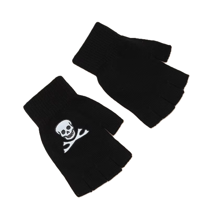 Knitted Embroidery Fingerless Gloves For Wholesale