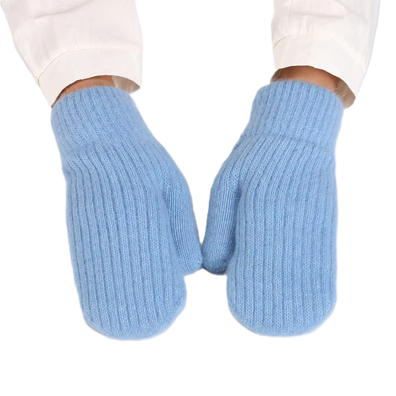 Knitted Acrylic Mitten Gloves For Outdoor